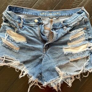American Eagle Outfitters Distressed Blue Jean Shorts